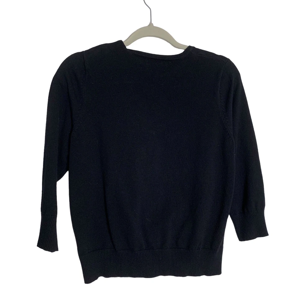 Suéter Chaus Mujer Grande Negro Media Manga FUNCIONA PEQUEÑO Recortado Foto 3 de 4