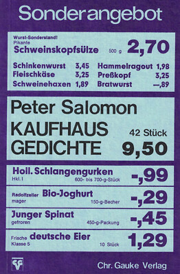 RARITÄT: Peter Salomon - Kaufhausgedichte: 42 Stück zu 9 Mark 50