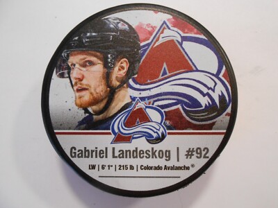 Gabriel Landeskog Colorado Avalanche Player Puck - In Glas Co Slug