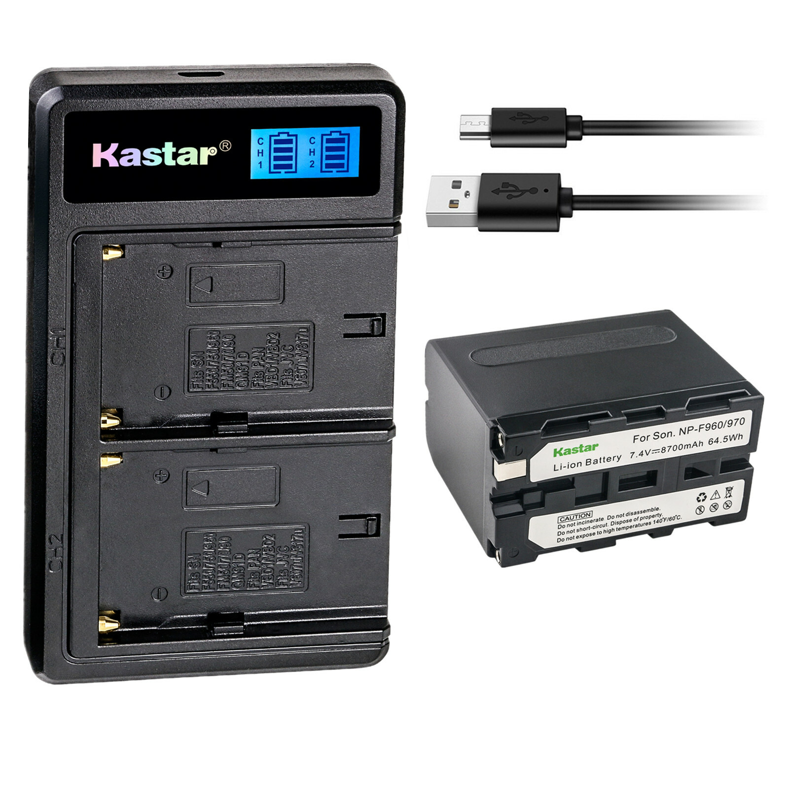Kastar NP-FM50/FM55LED2 USB Battery Charger Compatible with Sony CCD-TRV250 CCD-TRV308 CCD-TRV318 CCD-TRV328 CCD-TRV338 CCD-TRV350 CCD-TRV408 CCD-TRV418 CCD-TRV428 CCD-TRV438 Camera