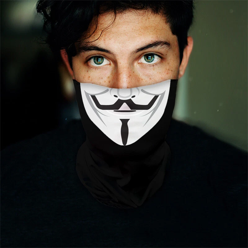 Washable Fabric Face Cover Neck Gaiter Unique Print Anonymous Design EU Made - Image 3 of 4