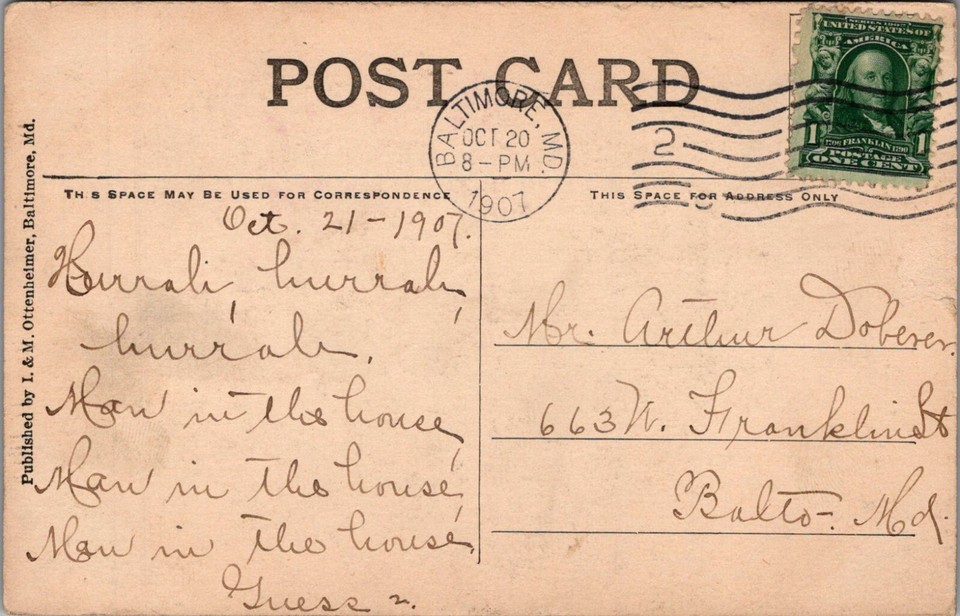 Postcard MD Baltimore, Maryland; Post Office (Illuminated) 1907 Db eBay