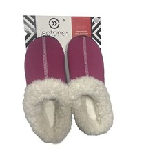 Isotoner Women  s Holiday Pink White Slippers