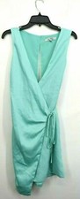 One One Six Womens Mint Green Tie Wrap Dress Sleeveless V Neck Back Cutout
