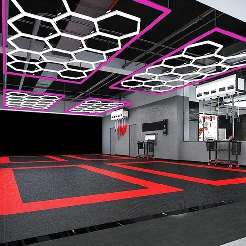 UK 28X Hexagon LED Lighting Detailing Garage Workshop Retail Car Showroom Custom - Picture 18 of 28