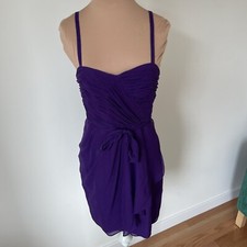 J. Crew Deep Purple Lined Silk Sweetheart Waist Tie Mini Dress 50391 EUC Size 2