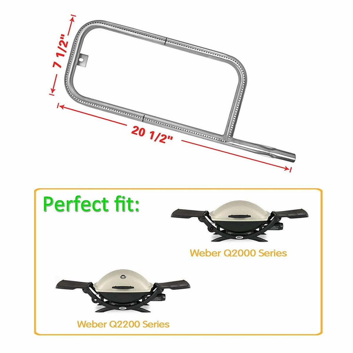 41862 Grill Burner Tube Kit for Weber Q200 Q220 Q2000 Q2200
