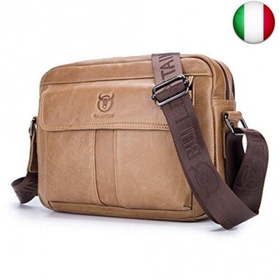 BAIGIO Borsello Uomo Tracolla Pelle Vintage Borsa a Spalla Borselli da Uomo  Tracolla per Lavoro Ufficio Uso Quotidiano lencicol Borse a spalla Scarpe e  borse