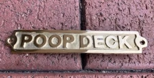 Shore House Brass Sign ~ Poop Deck Door Plaque~ Nautical Ship Boat Beach Small
