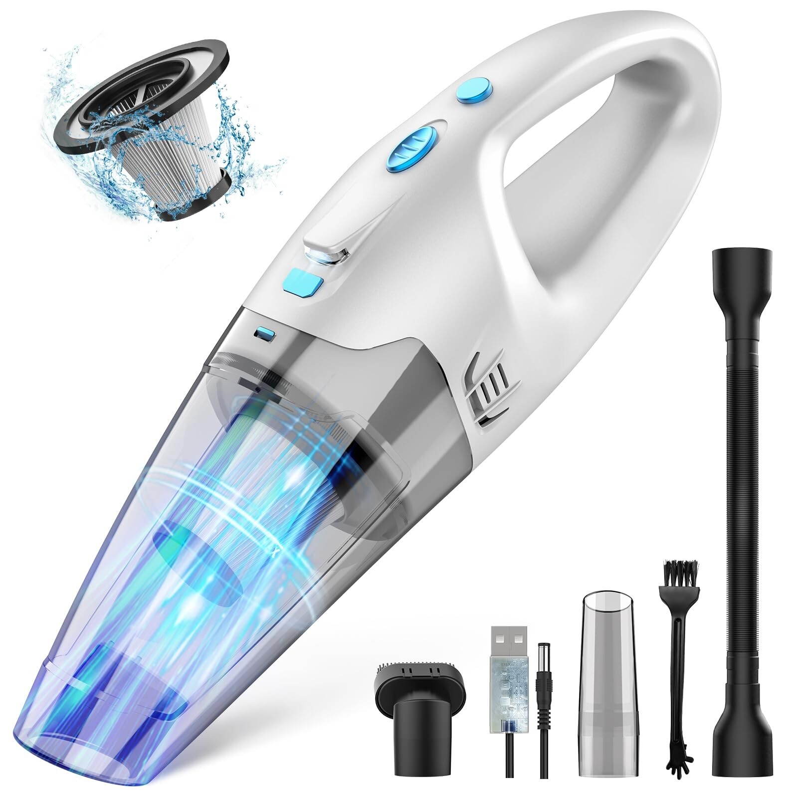 Handheld Vacuum Cordless,Car Vacuum,1.6 lbs Lightweight & Portable Hand Vacuu...