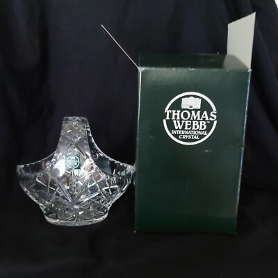 Thomas Webb International Crystal 6 inch Majestic Posy Basket Perfect Boxed.