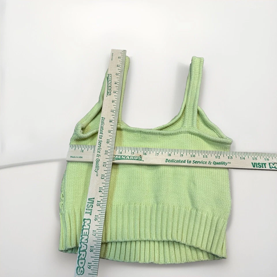 Regata Y2K LUSH verde limão algodão crochê sem mangas em excelente estado usado | Feminina P - Imagem 4 de 4