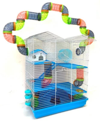MCAGE Large Twin Tower Crossover Tube Hamster Habitat Rodent Gerbil Mice Rats Cage 248