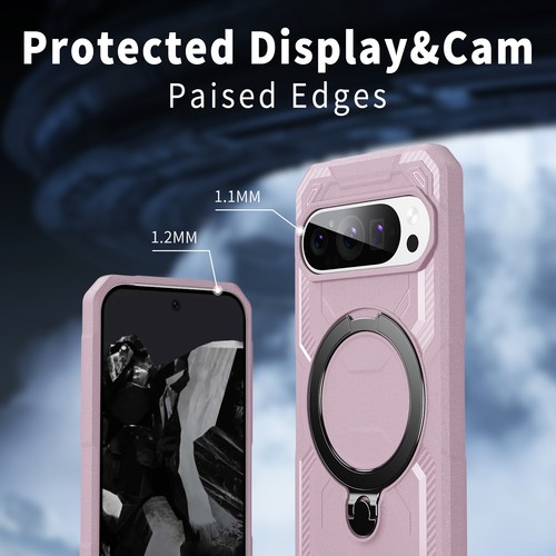 For Google Pixel 9 Pro XL/9Pro/9 Mag Safe Rotatable Ring Stand Shockproof Case - Picture 39 of 50