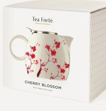 Tea Forte Pugg 24 oz Ceramic Teapot w Stainless Steel Infuser NEW In Box