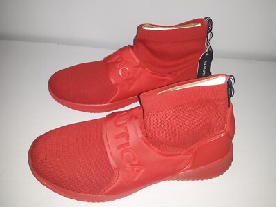 Nautica Mens SIZE 11 ANELLO RED MONO High-Top Sock Sneaker #00QBOX1o