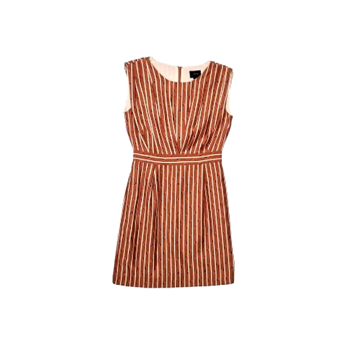 RACHEL COMEY Marion Dress Sz 10 Rust Striped Crab Print Anthropologie Silk Blend - Picture 2 of 10