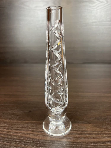 Beautiful Vintage Waterford Crystal Vertical Cut Zig Zag Bud Vase