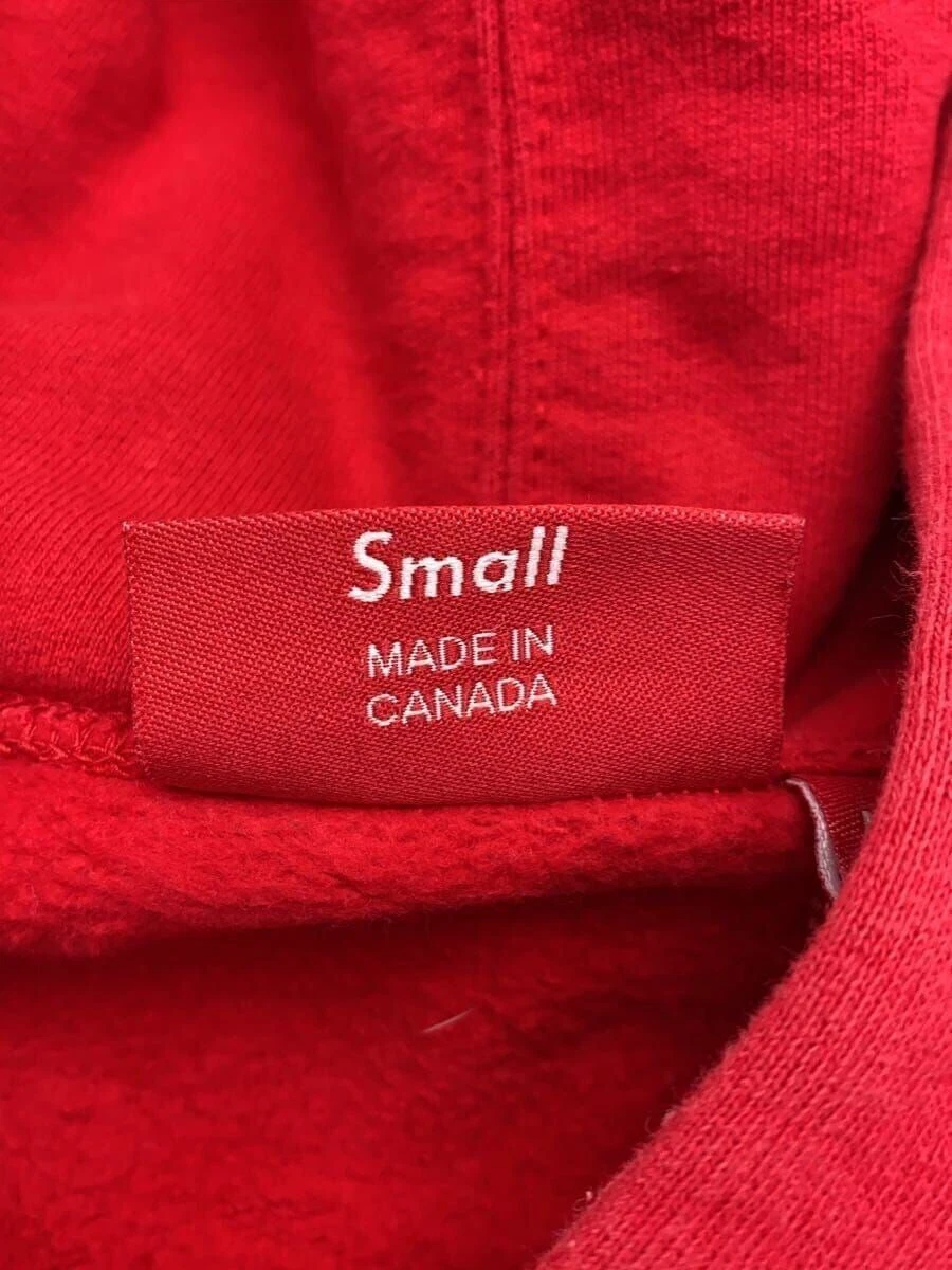 Felpa Supreme con cappuccio S cotone stampa rossa usata