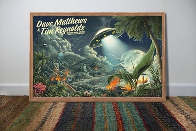 Dave Matthews Tim Reynolds Riviera Maya UFO Art Music Poster