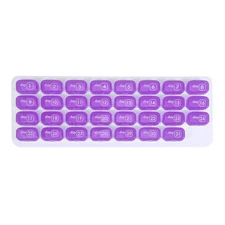 Lightweight 31 Grids Keyboard Style Pill Case for Travel Purple 1 Pc