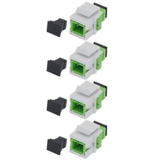 4 Pcs SC APC Fiber Optic Simplex Multi Mode Keystone Jack Coupler Snap In Green