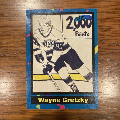 RARE Gretzky LA Kings Cartoon Child Art Card Tuff Stuff Jr ODDBALL 2,000 Points