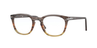 PERSOL PO3258V 1137 Striped Grey & Grad Brown Demo Lens 48 mm Unisex Eyeglasses