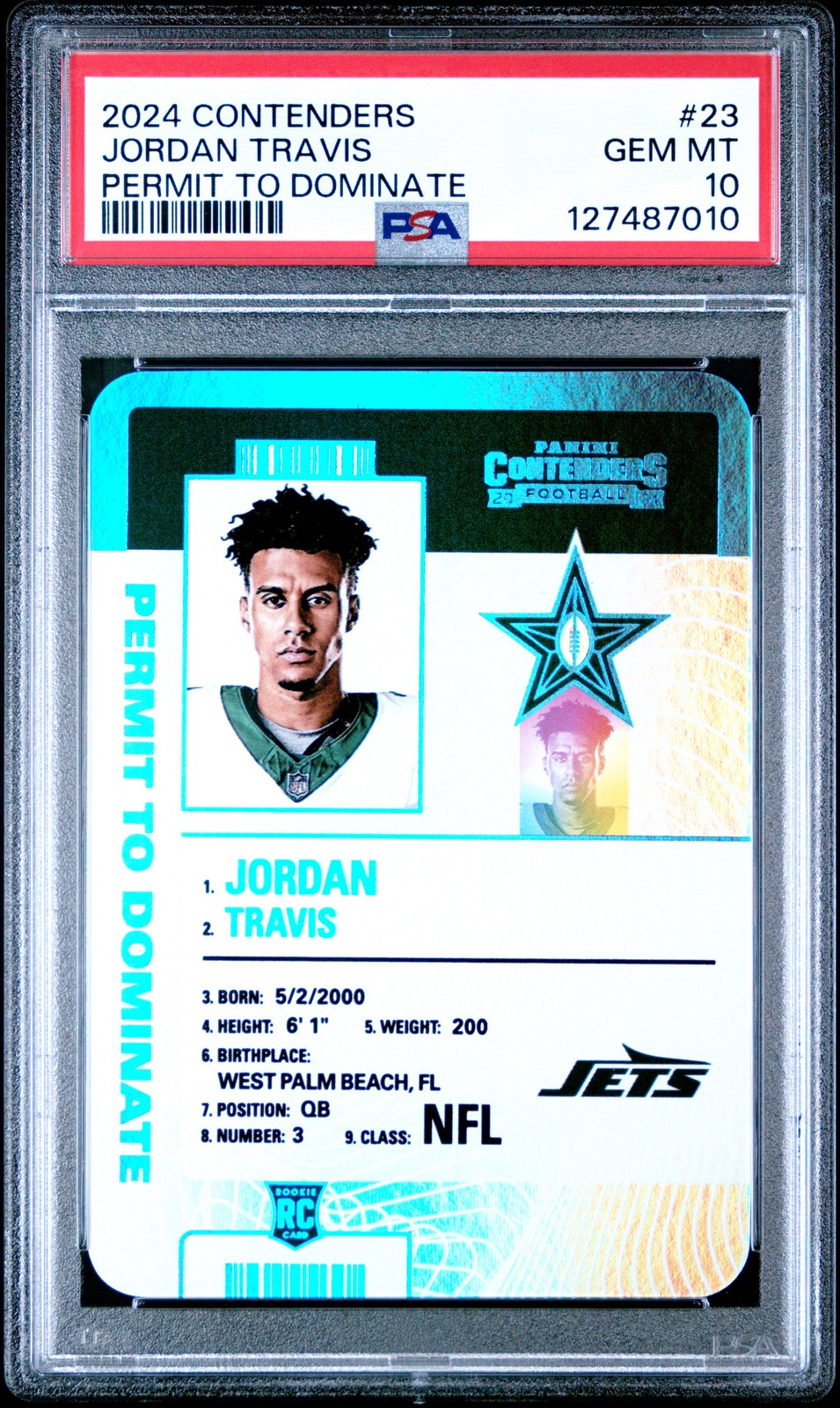 Jordan Travis Panini Contenders Permit to Dominate #23 Base