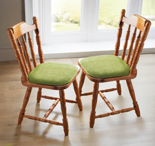 Pack of 2 Dining Chair Self Grip Seat Pads with Memory Foam Comfort Green
