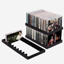 Cassette Tape Storage Organizer, 2 Pack 20 Slots Cassette Holder, Stackable Low-