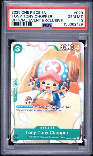 2025 One Piece Tony Tony Chopper Convention Event Promo OP09-029 PSA 10 Gem Mint