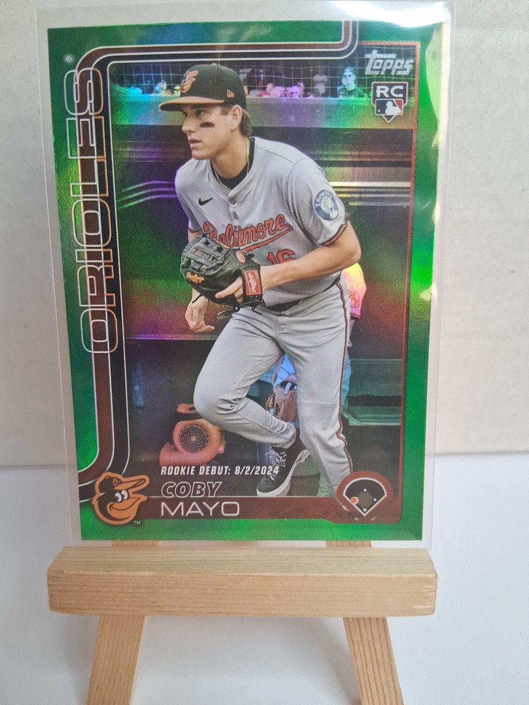 Coby Mayo 2025 Topps Chrome Update Rookie Debut RC Green Refractor /99 Orioles 
