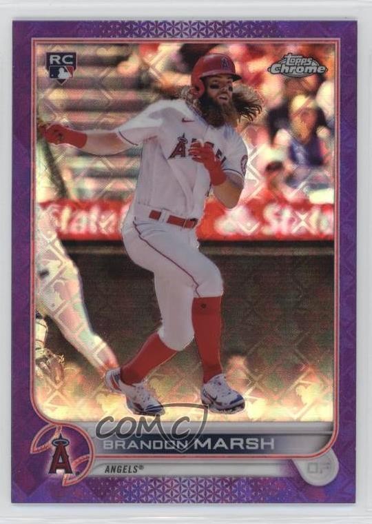 2022 Topps Chrome Logofractor Edition Purple Refractor 76/250 Brandon Marsh 4d3