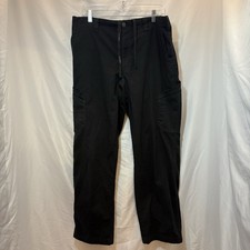 Carhartt Men's Black Relaxed Fit Cargo Pants Work Utility Drawstring Size Large