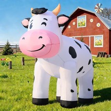 6.5FT Cow Inflatables Christmas Spring, Farm Ranch Blow up Animals Cute Dairy...