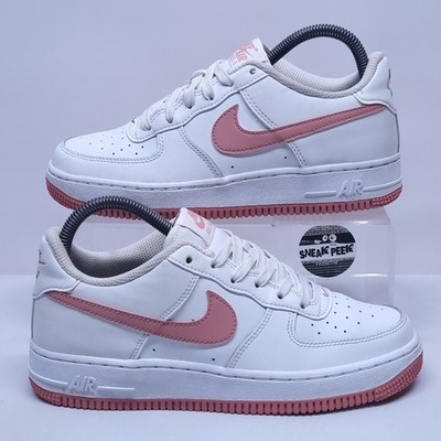 Nike Air Force 1 - UK Größe 5 - Turnschuhe Weiß Rose Rosa Junior Schuhe Sneaker