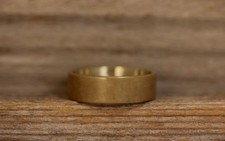 Oxidized Brass Band, Pure Brass Ring, Flat Unisex Men Women Jewelry Gift