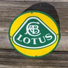Vintage Lotus Porcelain Enamel Car Sign Retro ACB Logo 11 3/4" Minty