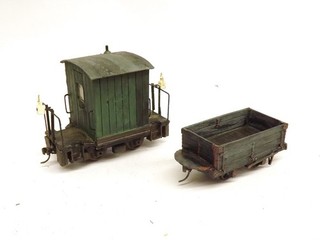 Kit/Scratch Built Narrow Gauge Guard Van & Open Wagon (On30/NG7 Scale) Unboxed