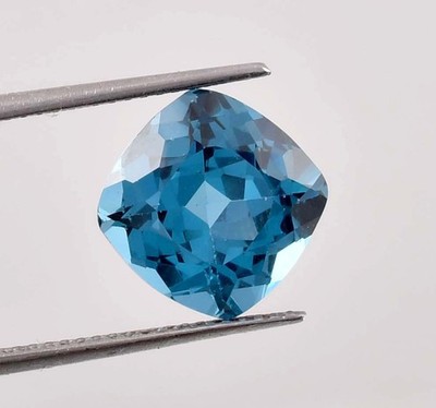 AAA+ Flawless 13 x 13 mm Natural Blue Tourmaline (GIT Certified) Loose Gemstone