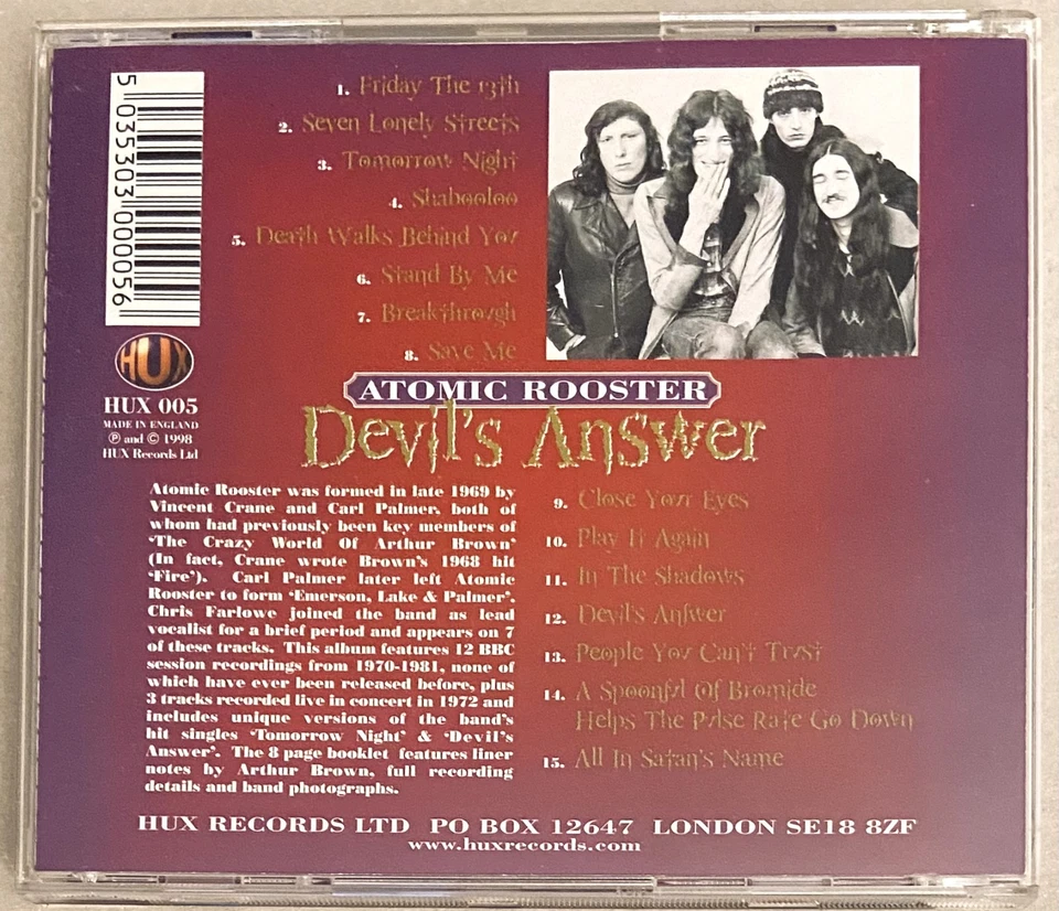 🎸 ATOMIC ROOSTER: Devil's Answer (12 BBC session recordings + 3 Live) CD - Bild 3 von 3