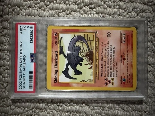 Pokémon Shining Charizard Neo Destiny 107/105 Holo Secret Rare PSA 5 2002