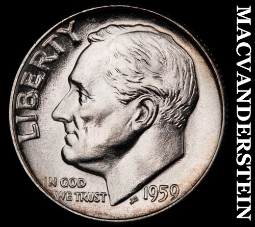 1959 Roosevelt Dime- Silver- Choice Gem Brilliant Uncirculated #J2468