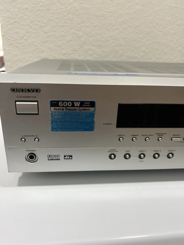 Onkyo HT-R320 Receiver HiFi Stereo Vintage 5.1 Channel Home Theater Radio Audio - Image 3 of 4