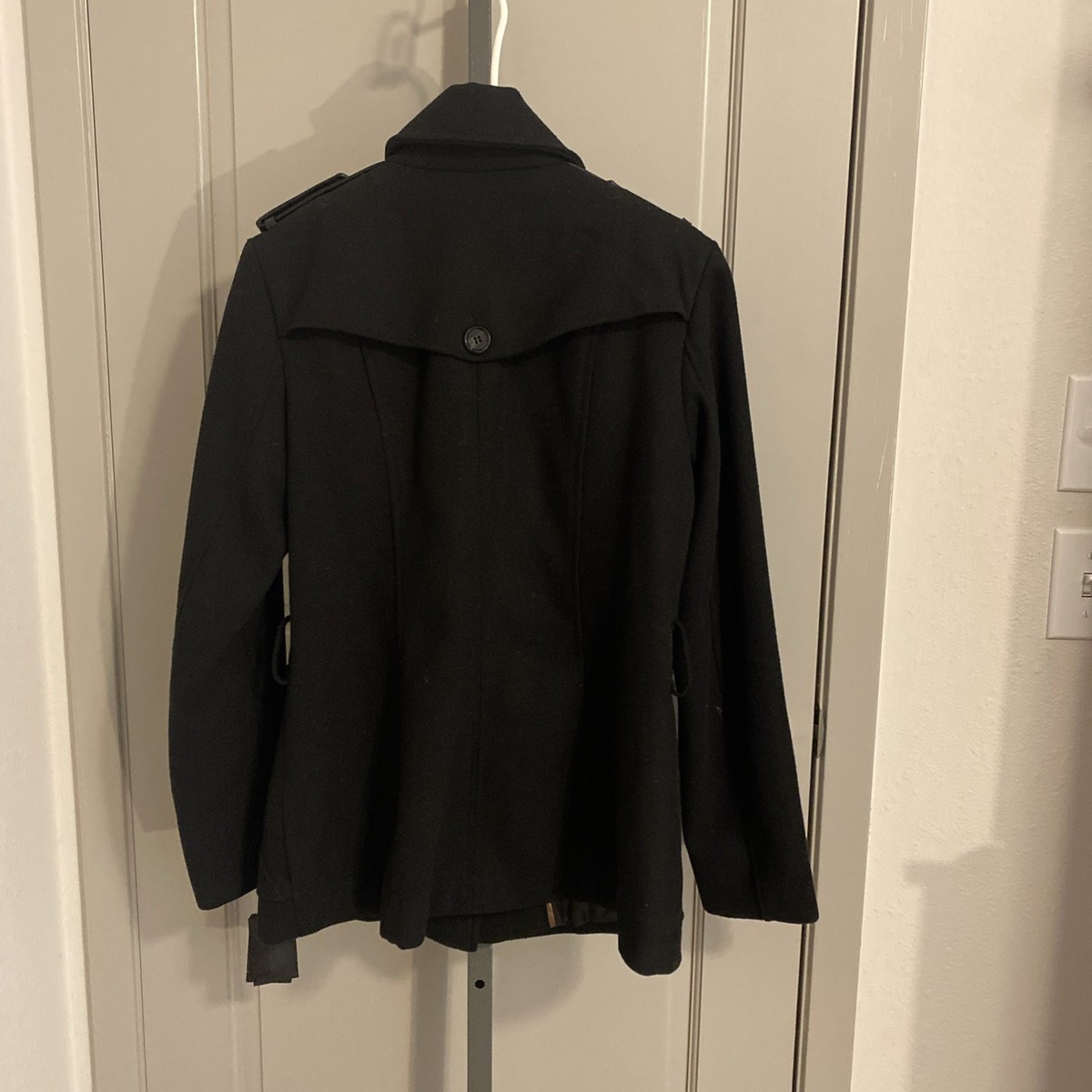 NEW Nicole By Nicole Miller BLACK Peacoat Lined Women M NWT $200