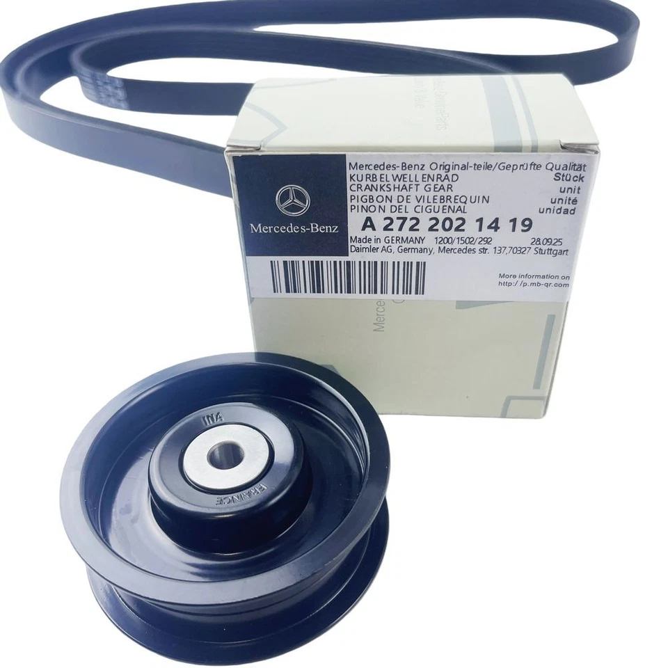 Engine Drive Belt Tensioner & Idler Pulley Serpentine Belt kit for Mercedes Benz Foto 2 de 4