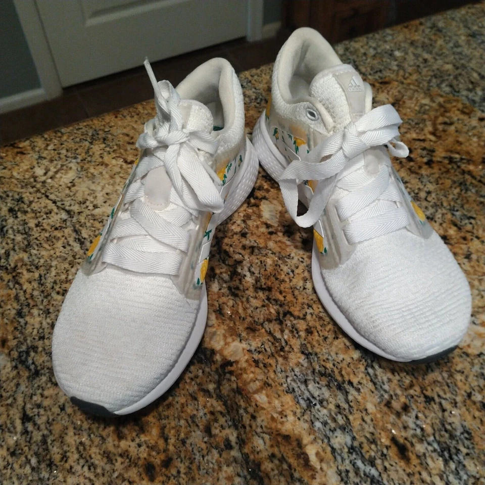 Rare Adidas Edge Lux 4 Floral White/Gold/Yellow Running Shoes FW9267 Womens US 6 - Image 3 of 4
