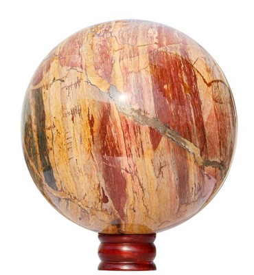 Natural 210MM Yellow Fancy Jasper Stone Metaphysical Healing Chakra Crystal Ball