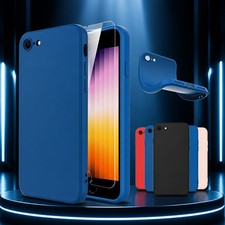 Apple iPhone SE Case Liquid Silicone Cover Screen Protector New